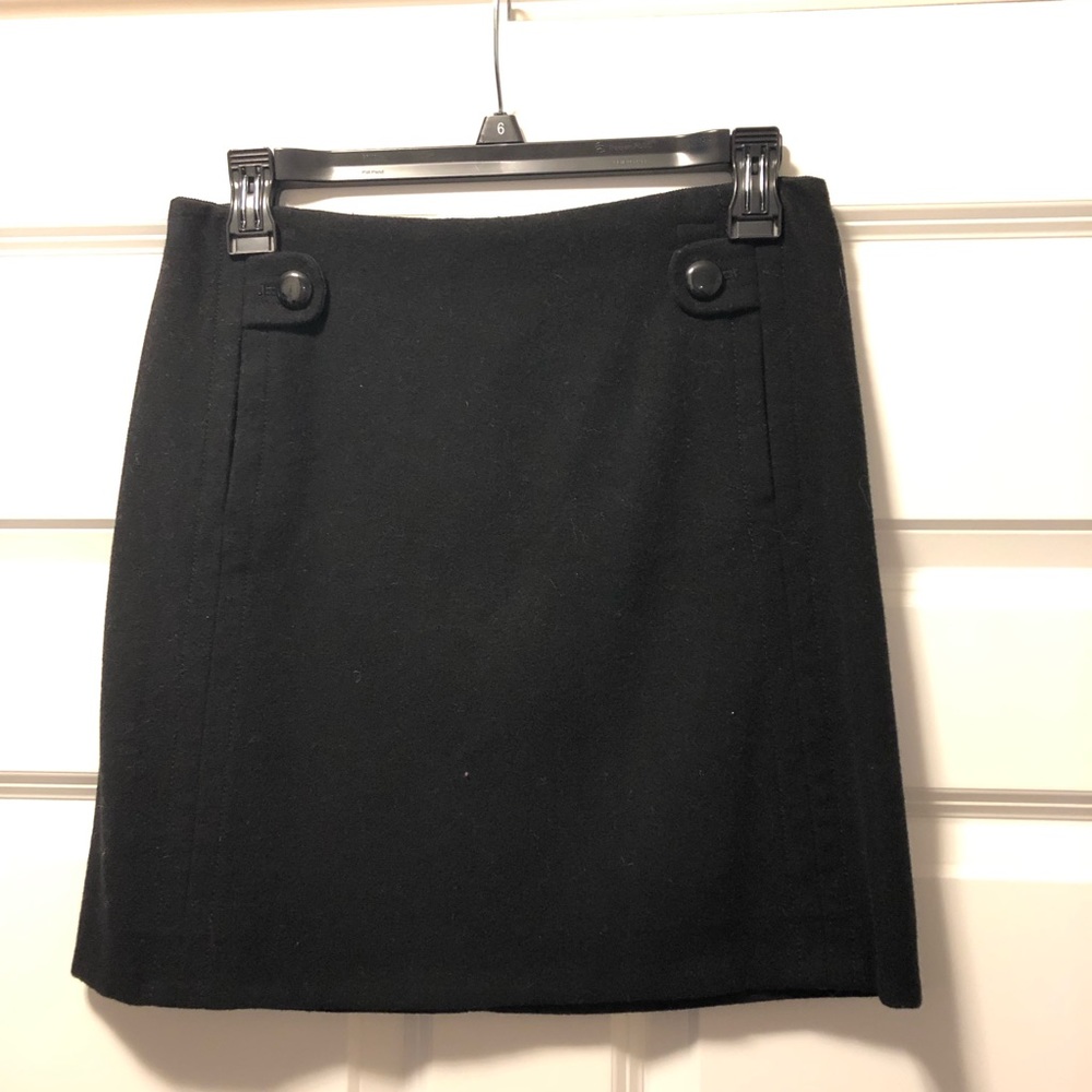 Black J. Crew wool mini skirt